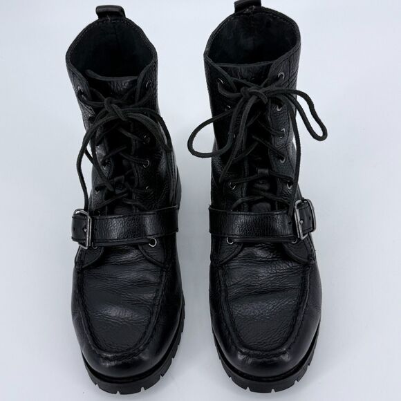 Polo Ralph Lauren Ranger Leather Buckle Boots Black Size 8 main image 15